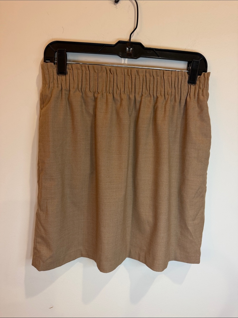 J. Crew Wool Blend Elastic-Waist Casual Tan Neutral Skirt, 12